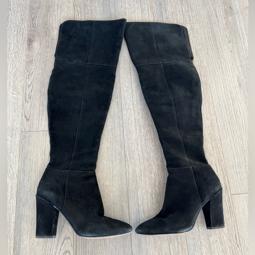 Louise Et Cie Veron Gravel Luxe Suede Over The Knee Boots